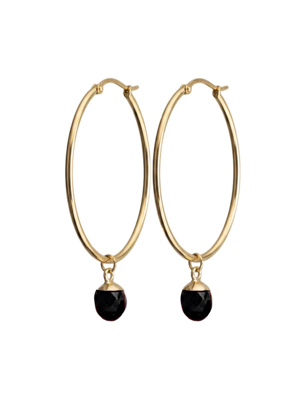Obsidian Orbit Hoops | Gold