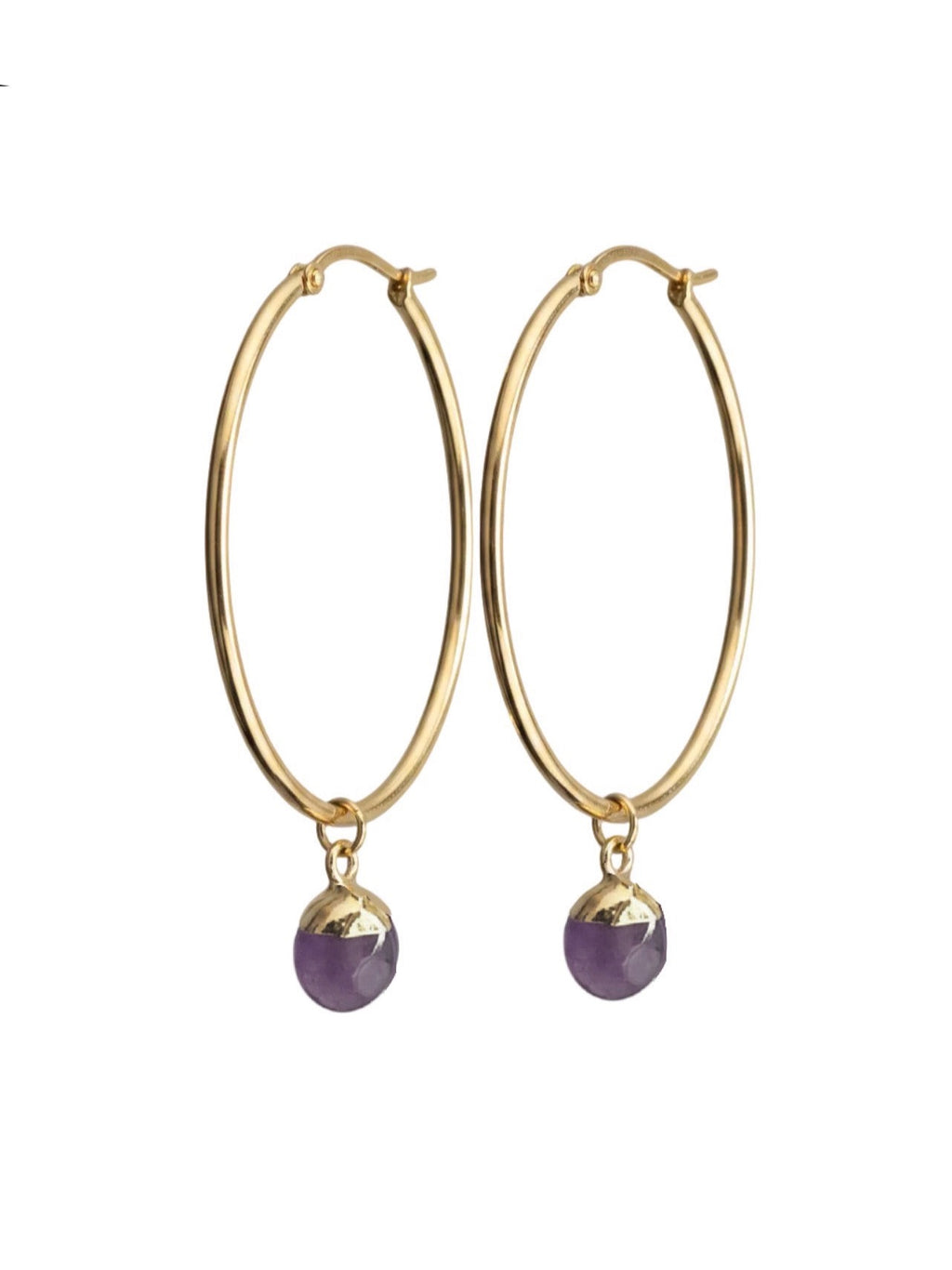 Violet Orbit Hoops | Gold