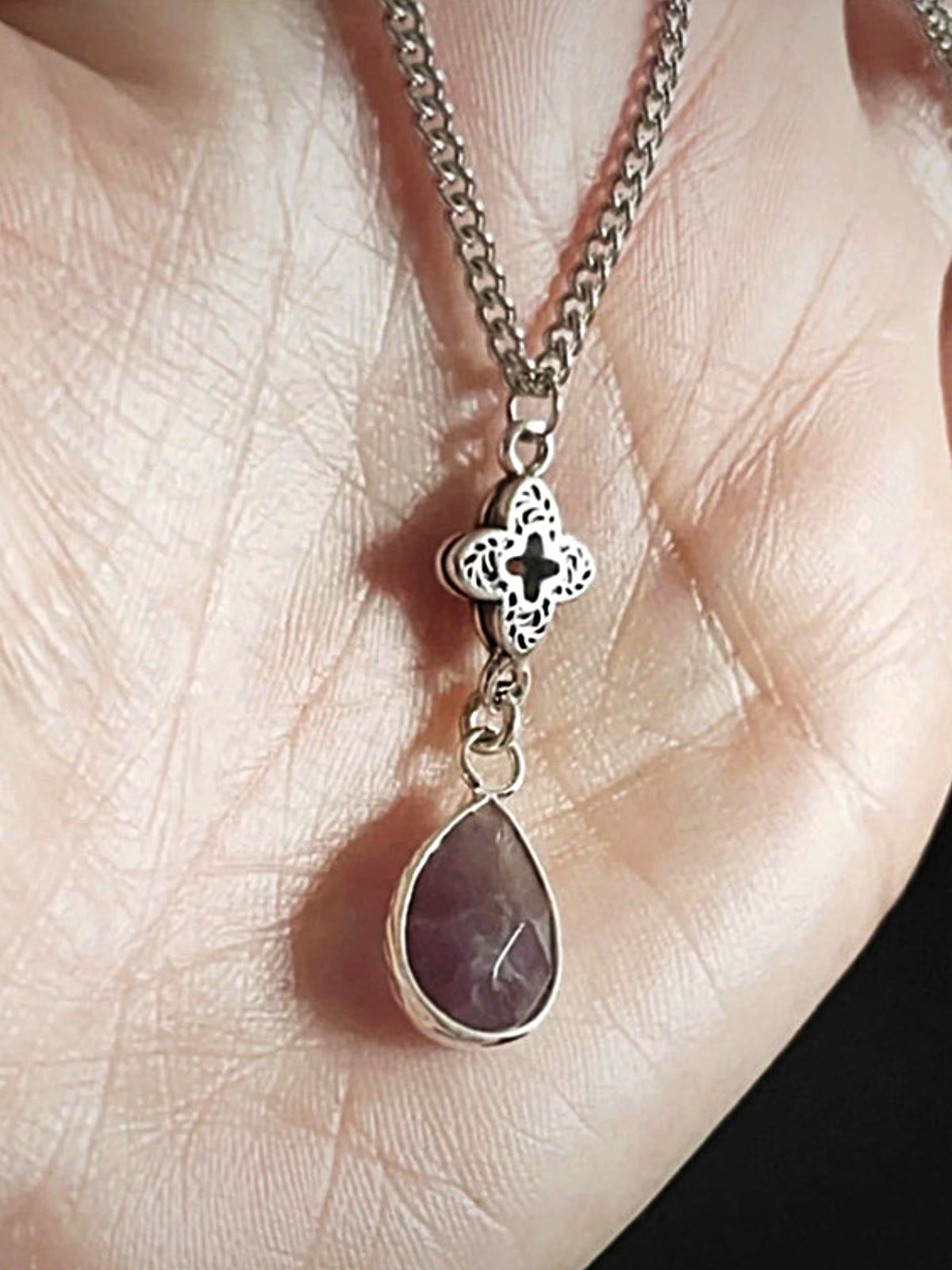 Luxe Amethyst Droplet Necklace