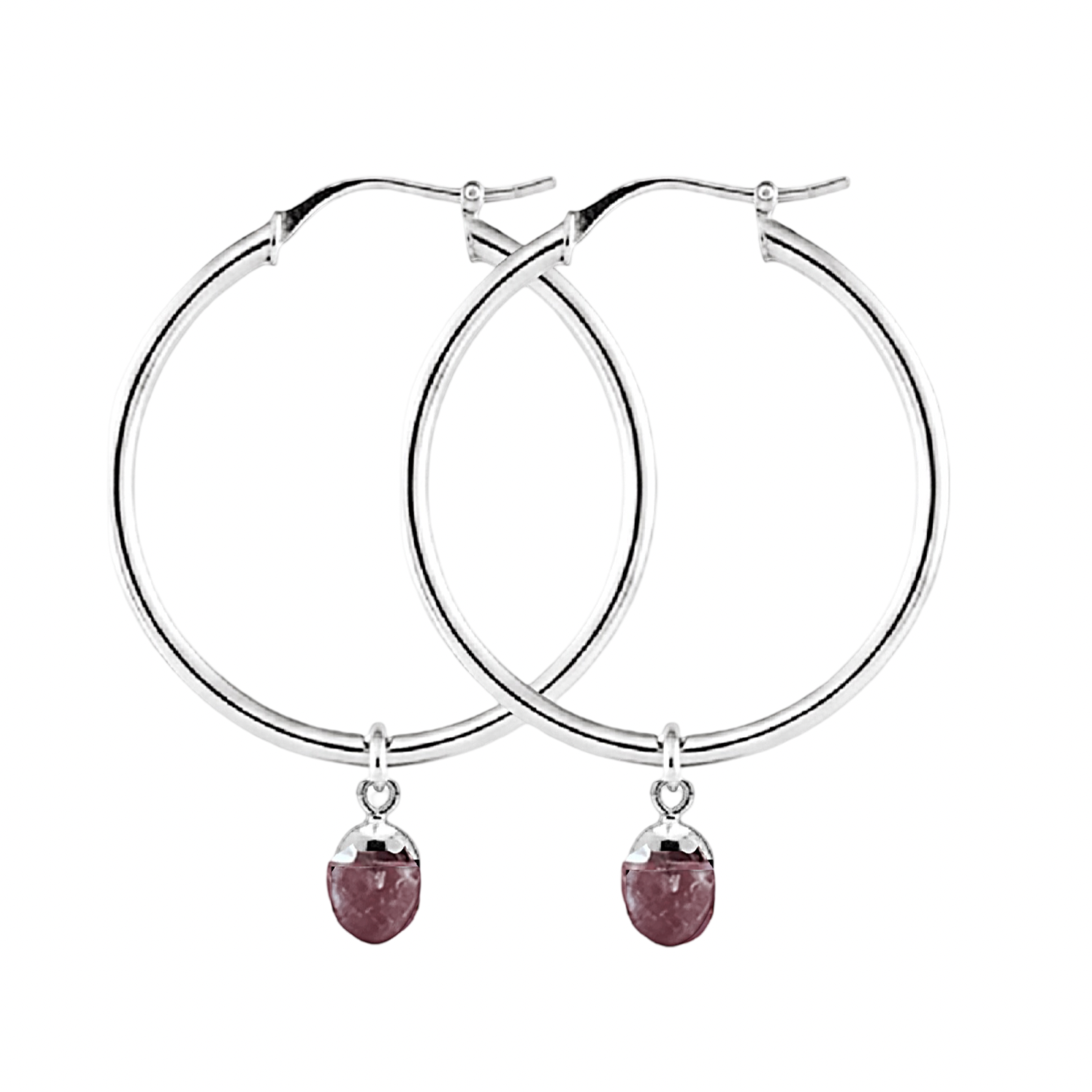 Violet Orbit Hoops | Silver