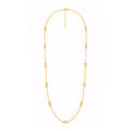 Gold necklace on a white background