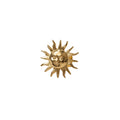 Gold sun ring design on a white background