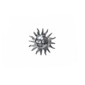 Silver sun design ring on a white background